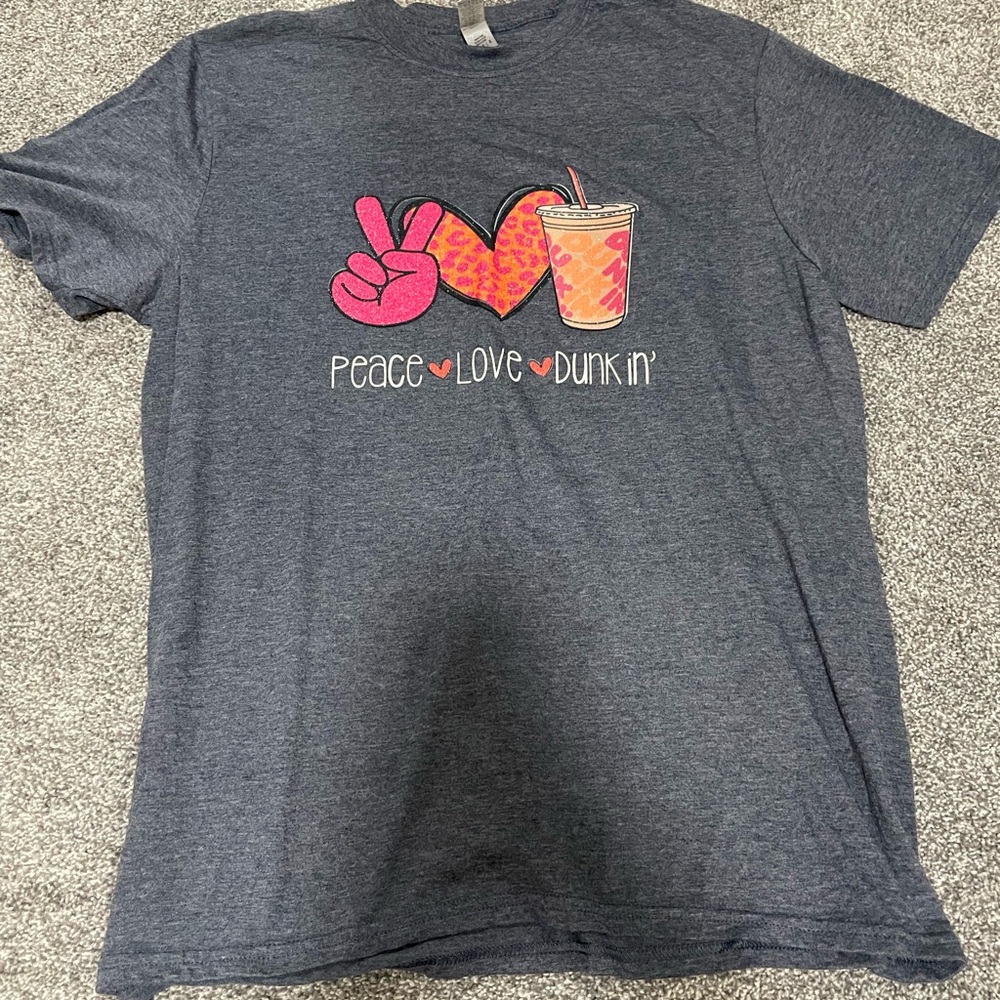 Graphic Tee - Peace Love Dunkin' - Gray - Dunkin Donuts